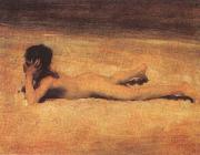 John Singer Sargent Ragazzo nudo sulla spiaggia France oil painting artist